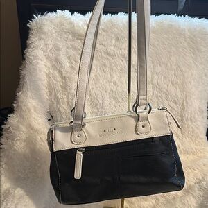 StoneMountain Black and Cream Shoulder Bag